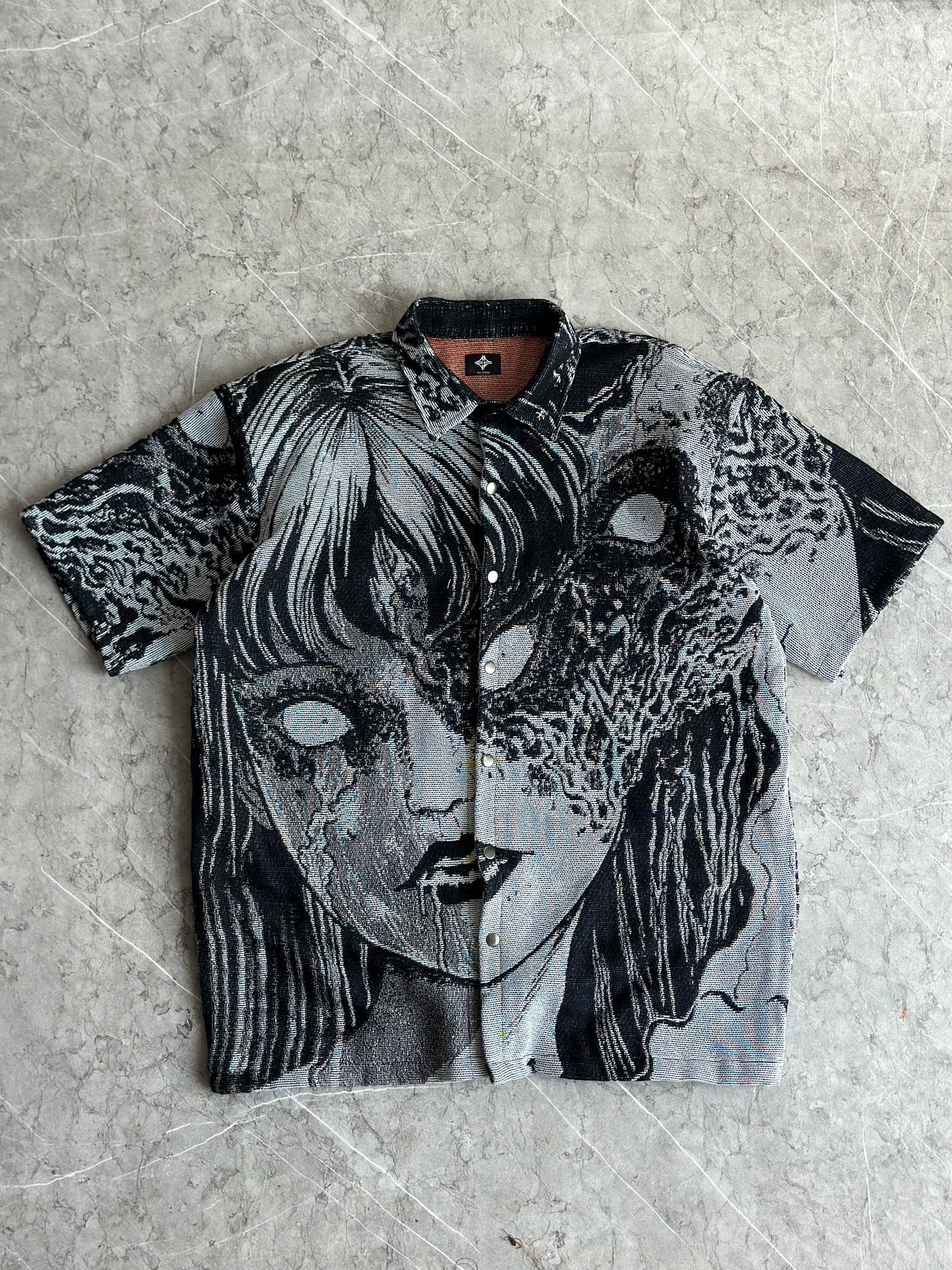 Broken Faces Button Snap Shirt