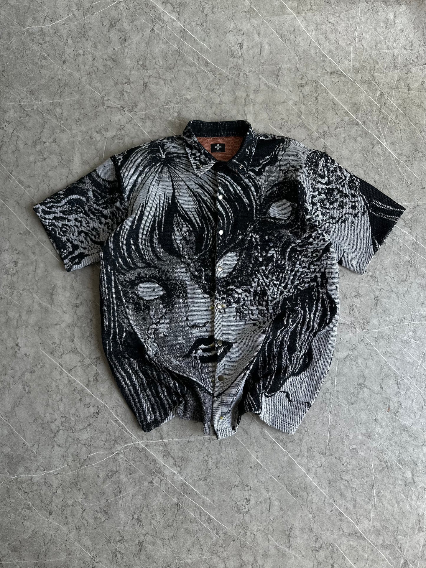 Broken Faces Button Snap Shirt