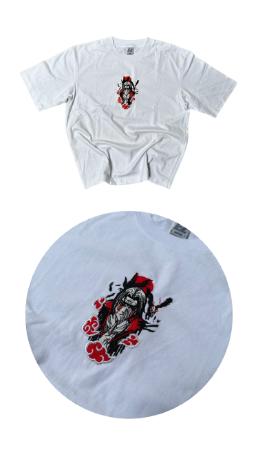 Itachi Uchiha Embroidery Tee White