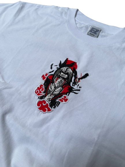 Itachi Uchiha Embroidery Tee White