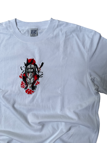 Itachi Uchiha Embroidery Tee White